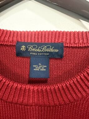 Brooks Brothers Red Pima Cotton Crewneck Sweater